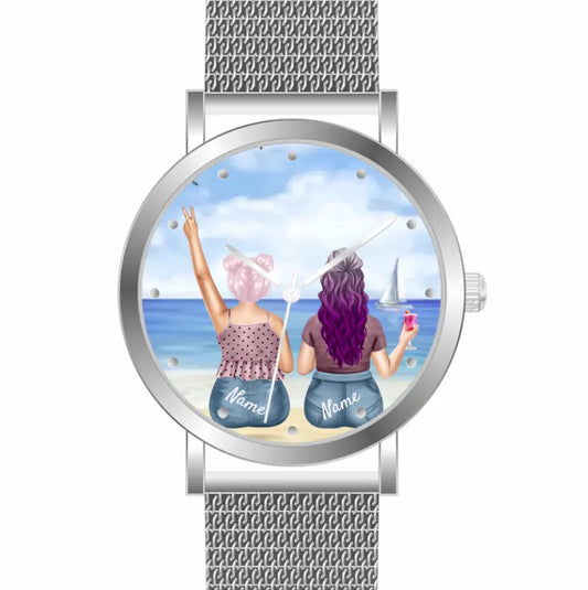 Curvy Friends (2 Personen) | Personalisierte Armbanduhr (Unterschiedliche Uhr-Modelle wählbar!)