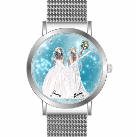Braut & Braut #2 | Personalisierte Armbanduhr (Unterschiedliche Uhr-Modelle wählbar!)
