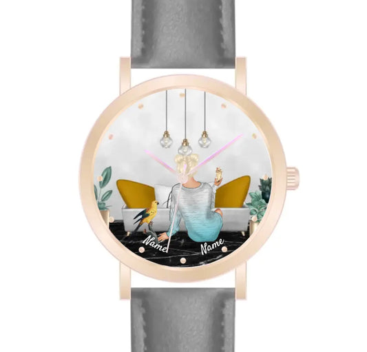 Tierfreunde - Vögel (1 Vogel) | Personalisierte Armbanduhr (Unterschiedliche Uhr-Modelle wählbar!