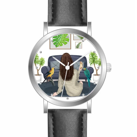 Tierfreunde - Vögel (2 Vogel) | Personalisierte Armbanduhr (Unterschiedliche Uhr-Modelle wählbar!