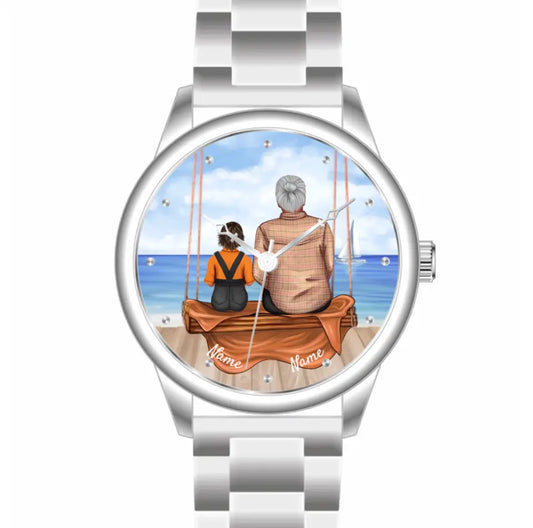 Opa mit Enkel | Personalisierte Armbanduhr (Unterschiedliche Uhr-Modelle wählbar!)