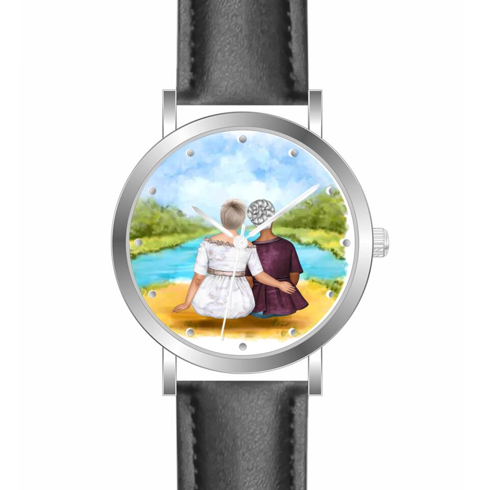 mama mit Tochter (Curvy) | Personalisierte Armbanduhr (Unterschiedliche Uhr-Modelle wählbar!)
