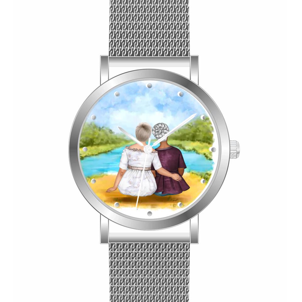 mama mit Tochter (Curvy) | Personalisierte Armbanduhr (Unterschiedliche Uhr-Modelle wählbar!)