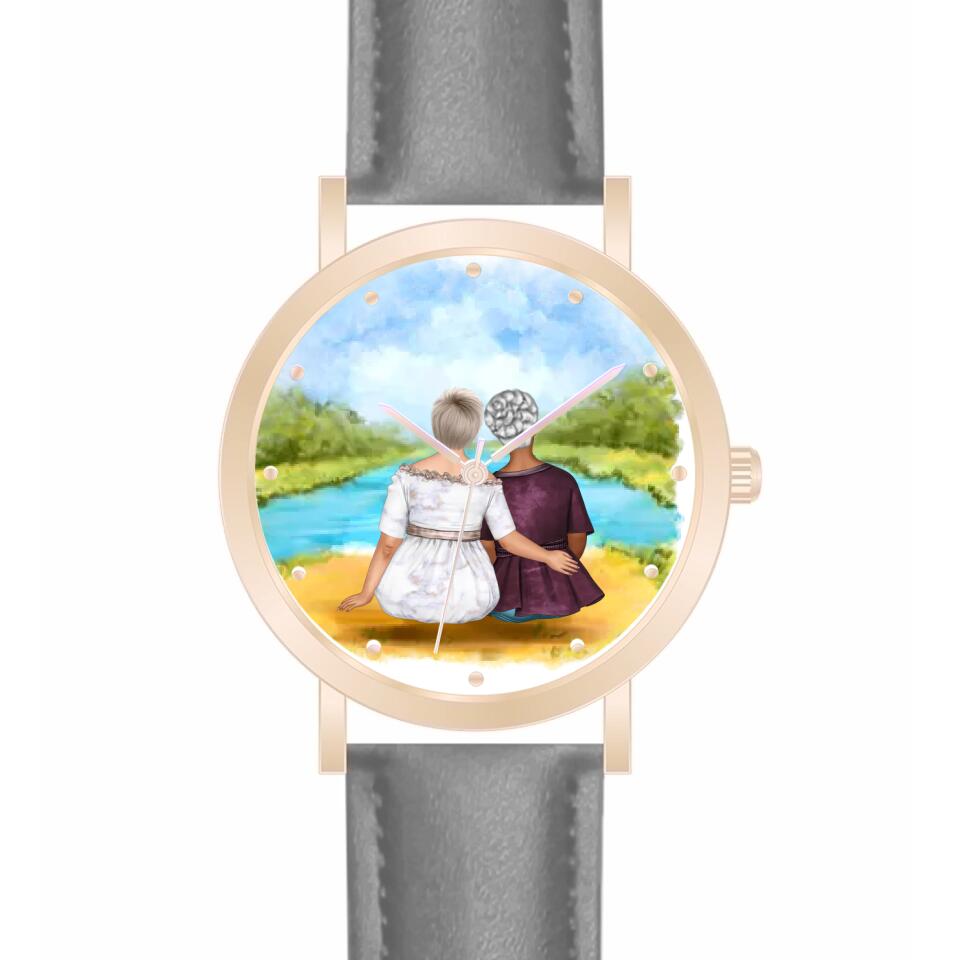 mama mit Tochter (Curvy) | Personalisierte Armbanduhr (Unterschiedliche Uhr-Modelle wählbar!)