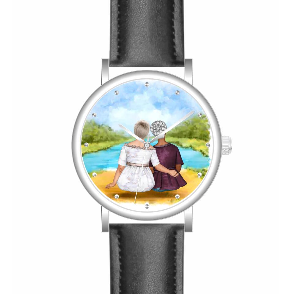 mama mit Tochter (Curvy) | Personalisierte Armbanduhr (Unterschiedliche Uhr-Modelle wählbar!)