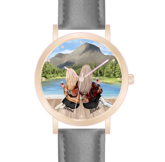 Beste Freundinnen | Personalisierte Armbanduhr (Unterschiedliche Uhr-Modelle wählbar!