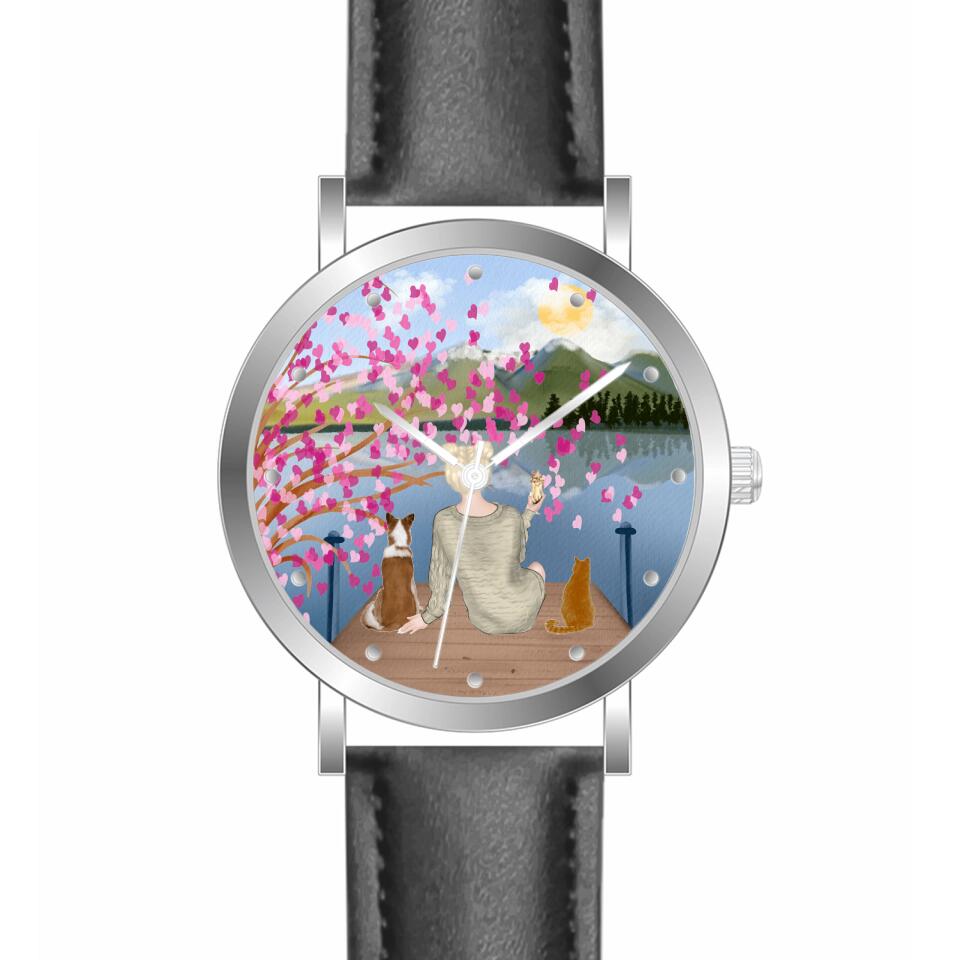 Tierliebe - 2 Tiere (Tier wählbar) | Personalisierte Armbanduhr (Unterschiedliche Uhr-Modelle wählbar!)