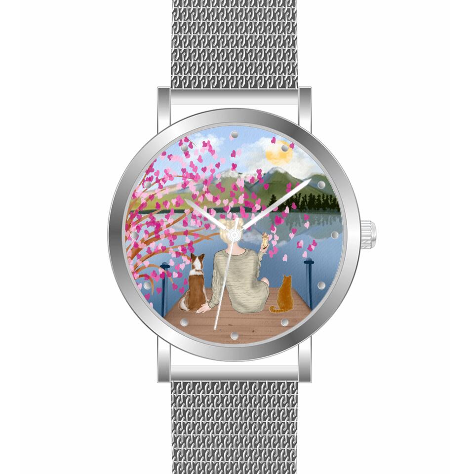 Tierliebe - 2 Tiere (Tier wählbar) | Personalisierte Armbanduhr (Unterschiedliche Uhr-Modelle wählbar!)
