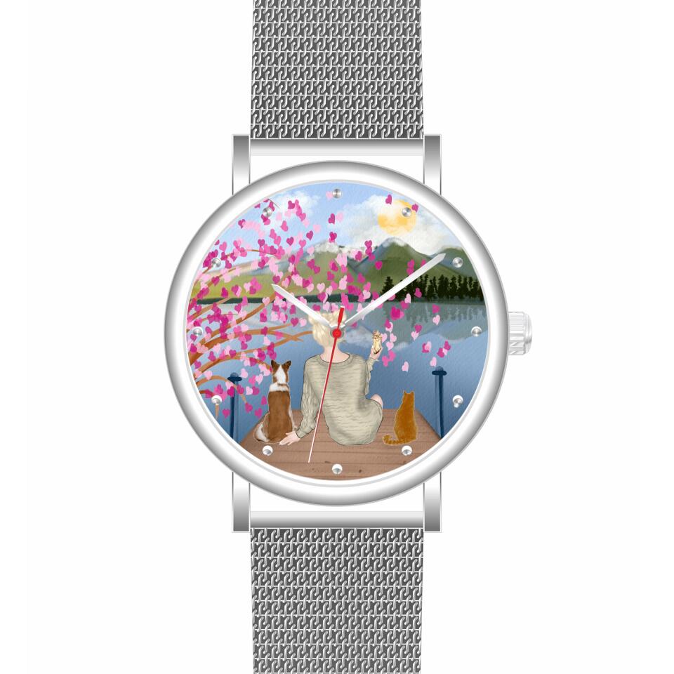 Tierliebe - 2 Tiere (Tier wählbar) | Personalisierte Armbanduhr (Unterschiedliche Uhr-Modelle wählbar!)