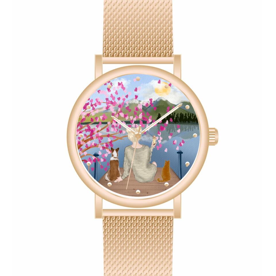 Tierliebe - 2 Tiere (Tier wählbar) | Personalisierte Armbanduhr (Unterschiedliche Uhr-Modelle wählbar!)