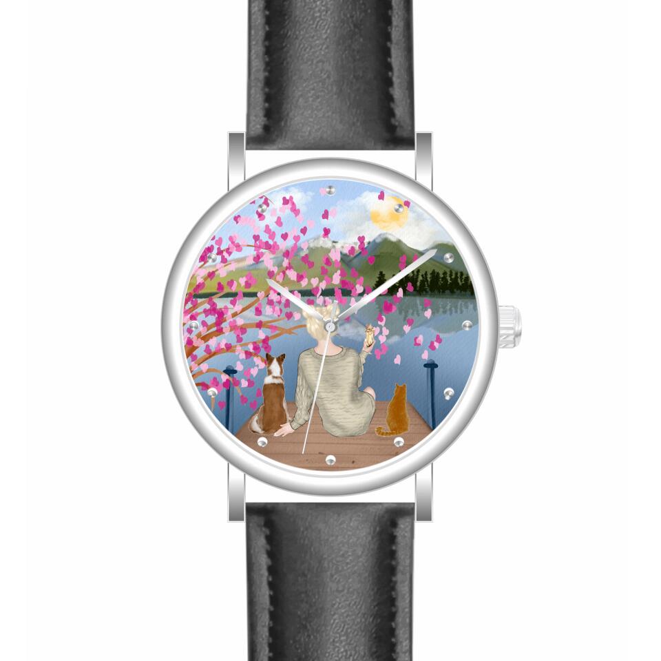 Tierliebe - 2 Tiere (Tier wählbar) | Personalisierte Armbanduhr (Unterschiedliche Uhr-Modelle wählbar!)