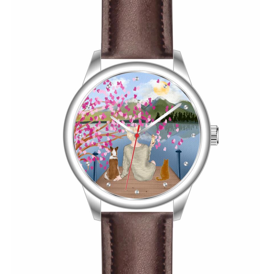 Tierliebe - 2 Tiere (Tier wählbar) | Personalisierte Armbanduhr (Unterschiedliche Uhr-Modelle wählbar!)