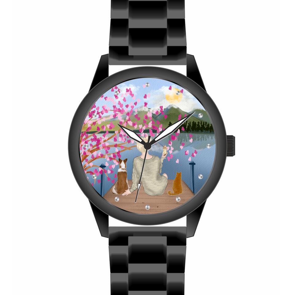 Tierliebe - 2 Tiere (Tier wählbar) | Personalisierte Armbanduhr (Unterschiedliche Uhr-Modelle wählbar!)