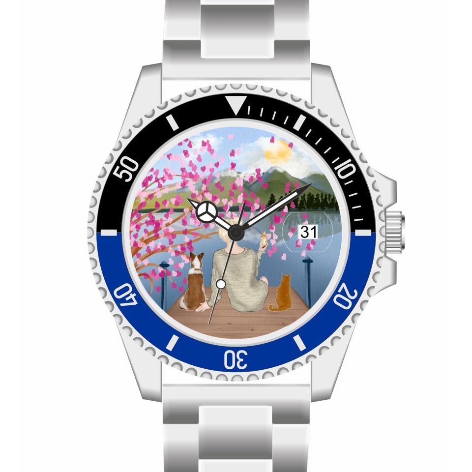 Tierliebe - 2 Tiere (Tier wählbar) | Personalisierte Armbanduhr (Unterschiedliche Uhr-Modelle wählbar!)