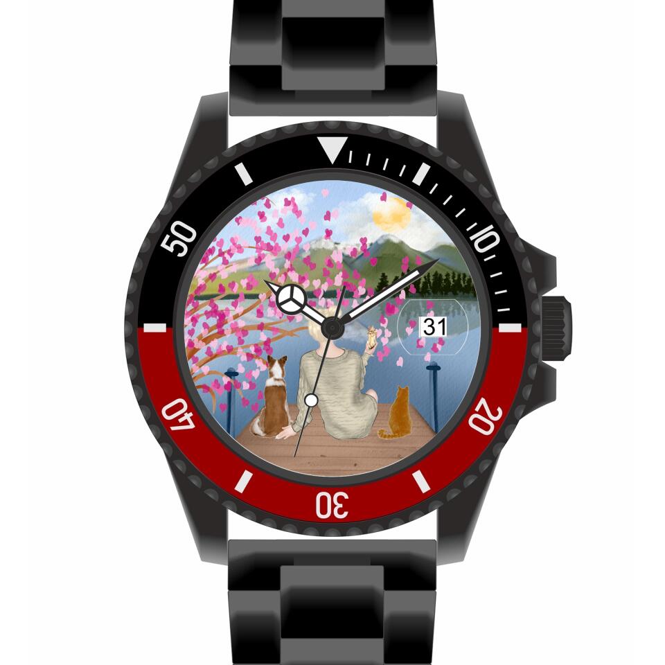Tierliebe - 2 Tiere (Tier wählbar) | Personalisierte Armbanduhr (Unterschiedliche Uhr-Modelle wählbar!)