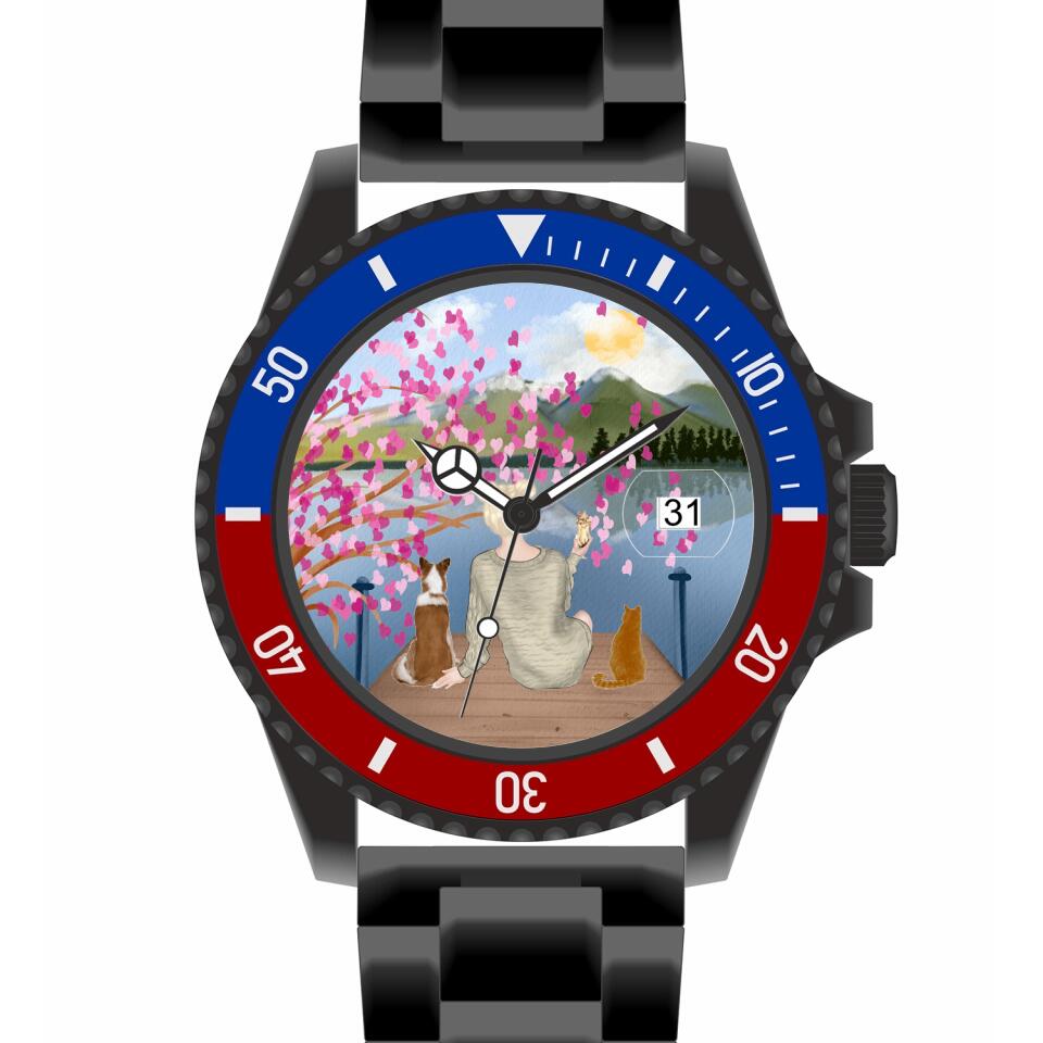 Tierliebe - 2 Tiere (Tier wählbar) | Personalisierte Armbanduhr (Unterschiedliche Uhr-Modelle wählbar!)