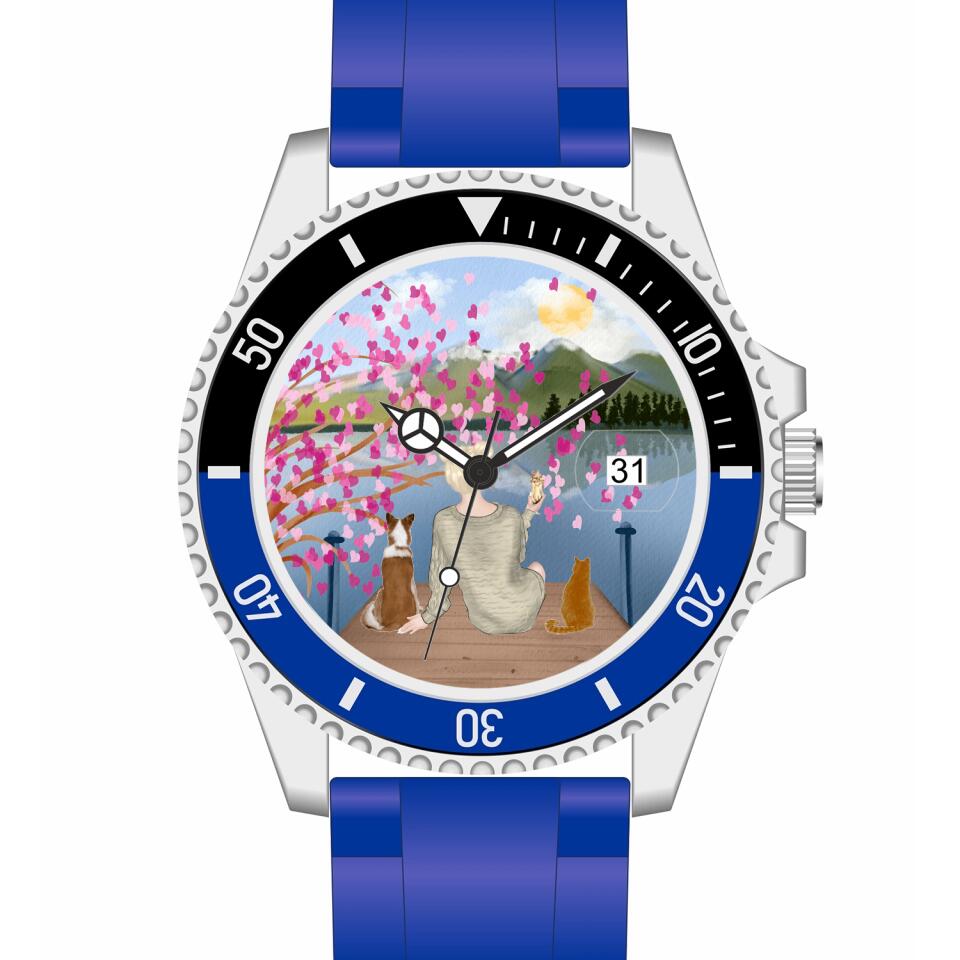 Tierliebe - 2 Tiere (Tier wählbar) | Personalisierte Armbanduhr (Unterschiedliche Uhr-Modelle wählbar!)