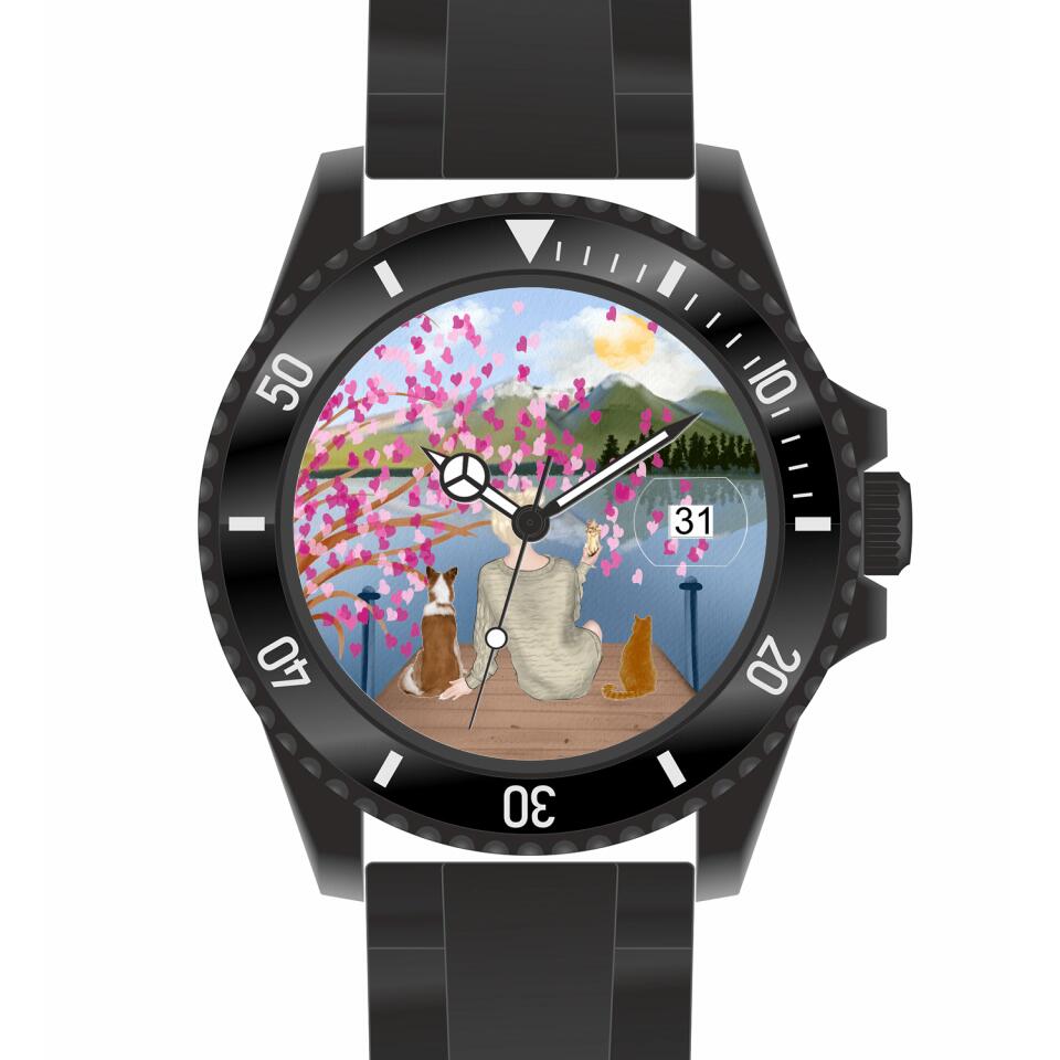 Tierliebe - 2 Tiere (Tier wählbar) | Personalisierte Armbanduhr (Unterschiedliche Uhr-Modelle wählbar!)