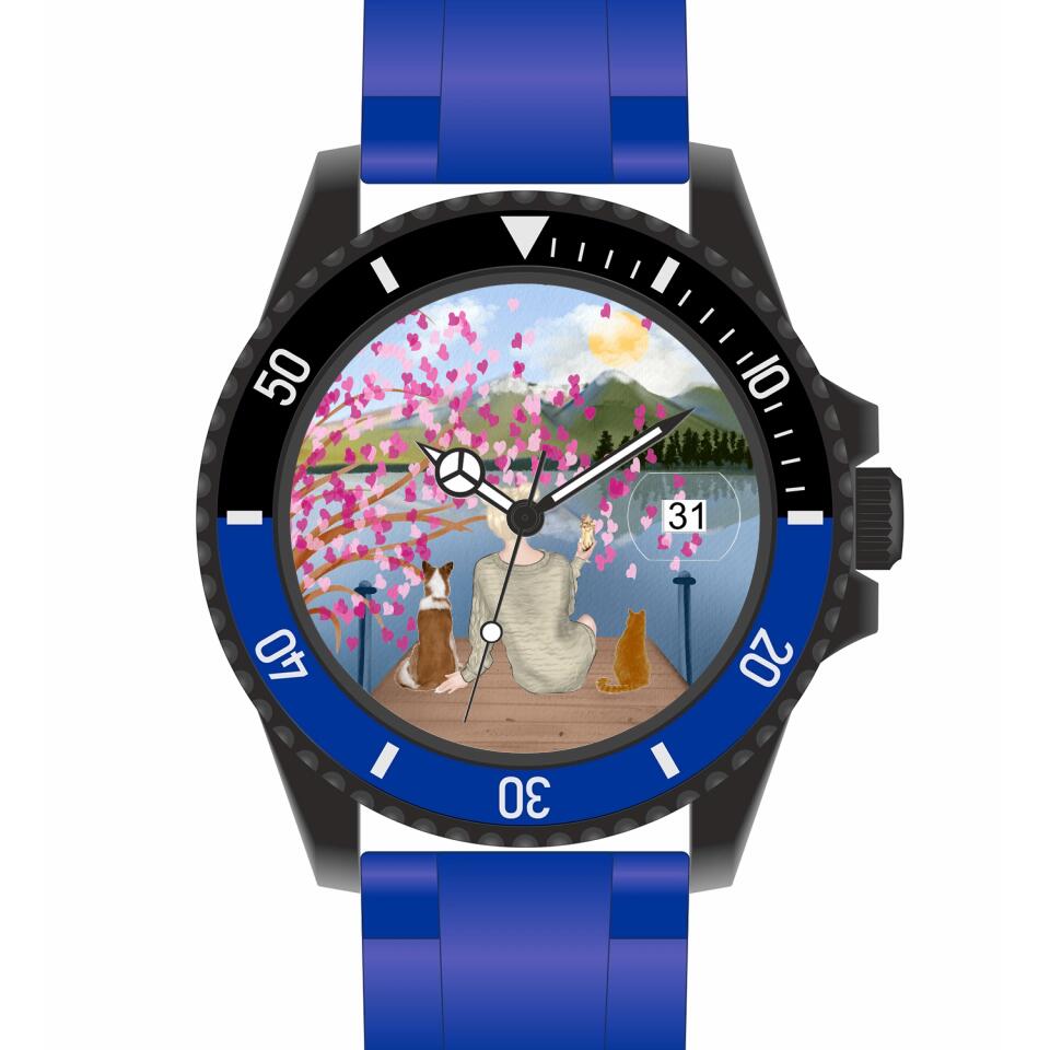 Tierliebe - 2 Tiere (Tier wählbar) | Personalisierte Armbanduhr (Unterschiedliche Uhr-Modelle wählbar!)
