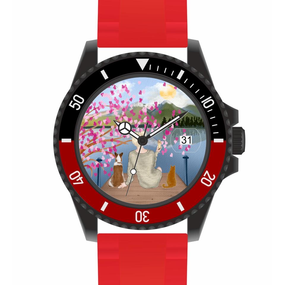 Tierliebe - 2 Tiere (Tier wählbar) | Personalisierte Armbanduhr (Unterschiedliche Uhr-Modelle wählbar!)