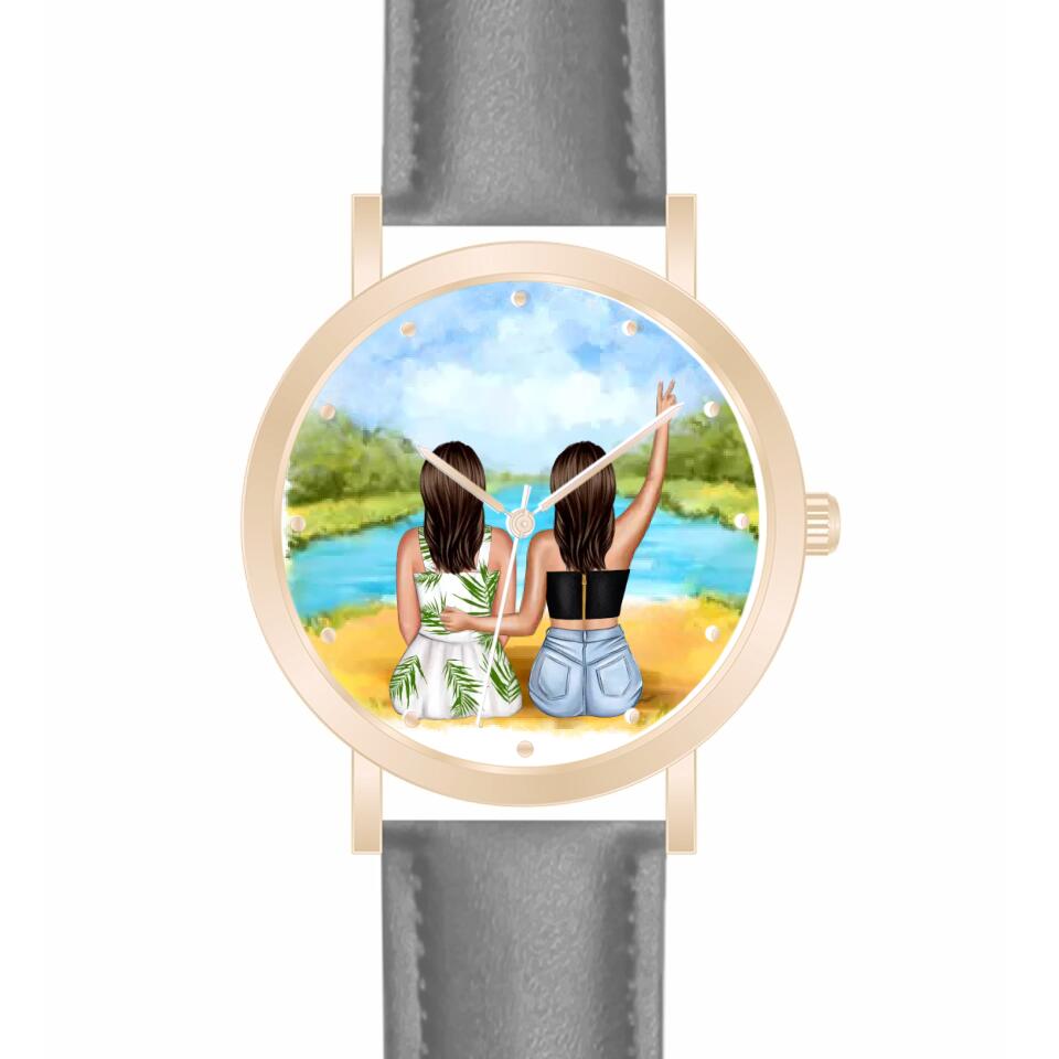 Beste Freundinnen (2 Personen) | Personalisierte Armbanduhr (Unterschiedliche Uhr-Modelle wählbar!)