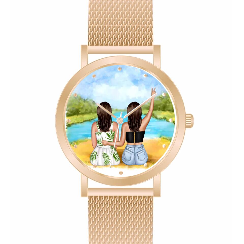 Beste Freundinnen (2 Personen) | Personalisierte Armbanduhr (Unterschiedliche Uhr-Modelle wählbar!)