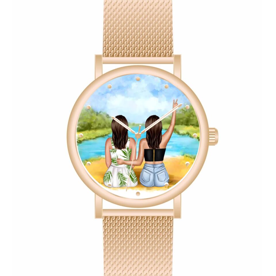 Beste Freundinnen (2 Personen) | Personalisierte Armbanduhr (Unterschiedliche Uhr-Modelle wählbar!)