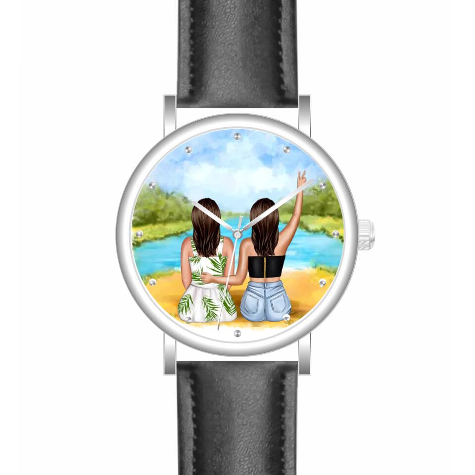 Beste Freundinnen (2 Personen) | Personalisierte Armbanduhr (Unterschiedliche Uhr-Modelle wählbar!)
