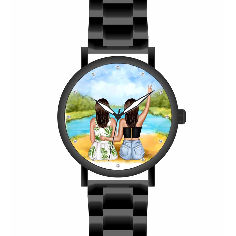 Beste Freundinnen (2 Personen) | Personalisierte Armbanduhr (Unterschiedliche Uhr-Modelle wählbar!)