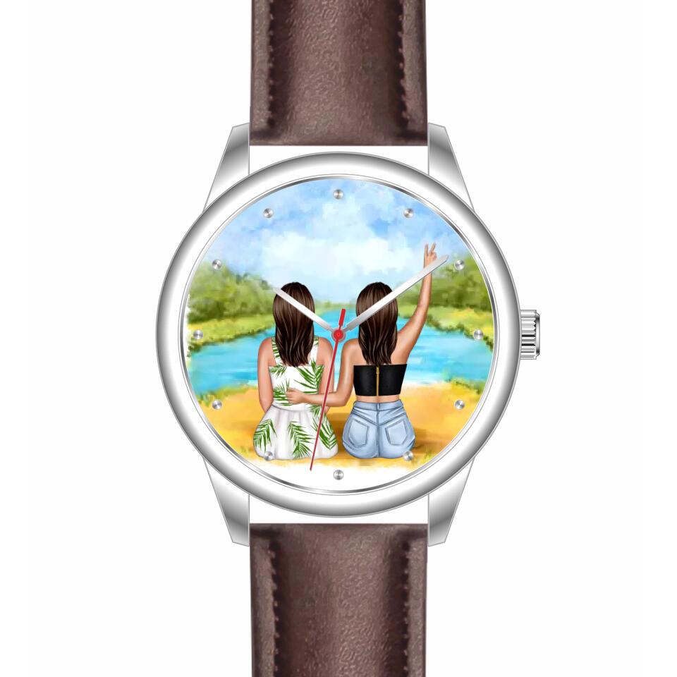 Beste Freundinnen (2 Personen) | Personalisierte Armbanduhr (Unterschiedliche Uhr-Modelle wählbar!)