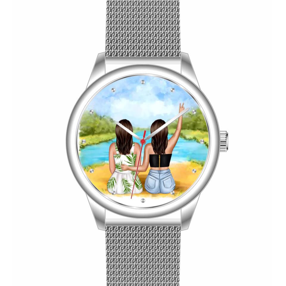 Beste Freundinnen (2 Personen) | Personalisierte Armbanduhr (Unterschiedliche Uhr-Modelle wählbar!)