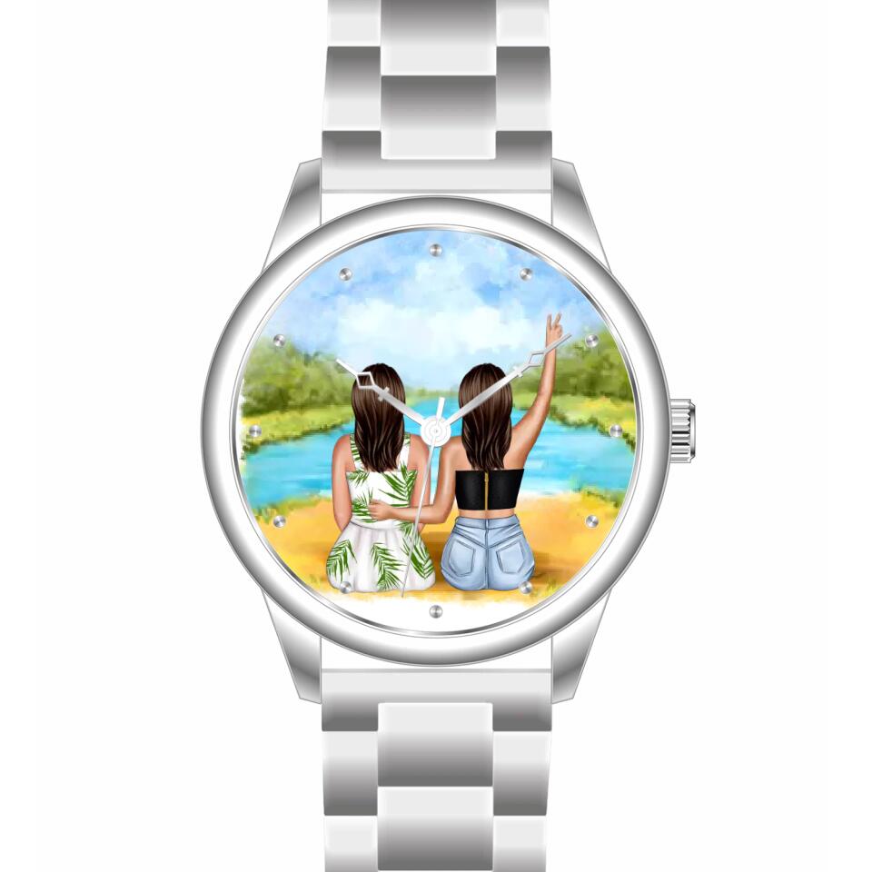 Beste Freundinnen (2 Personen) | Personalisierte Armbanduhr (Unterschiedliche Uhr-Modelle wählbar!)