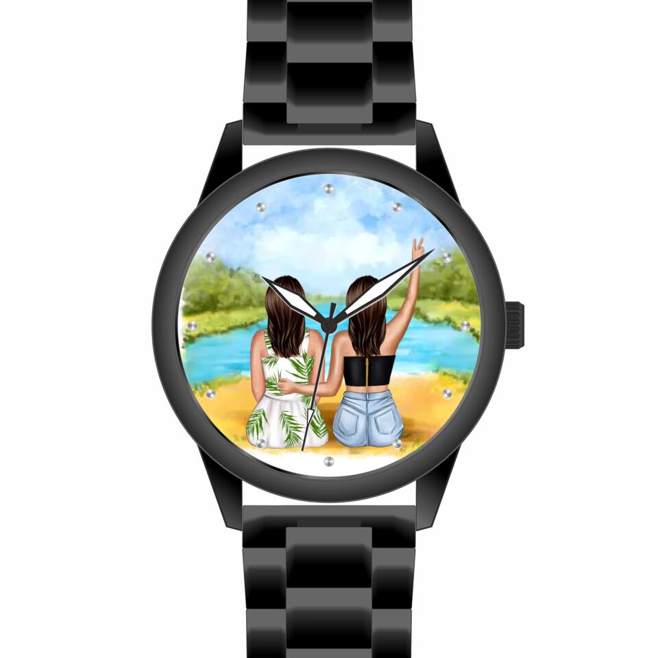 Beste Freundinnen (2 Personen) | Personalisierte Armbanduhr (Unterschiedliche Uhr-Modelle wählbar!)