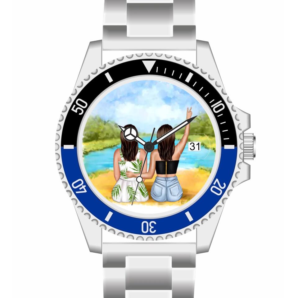 Beste Freundinnen (2 Personen) | Personalisierte Armbanduhr (Unterschiedliche Uhr-Modelle wählbar!)