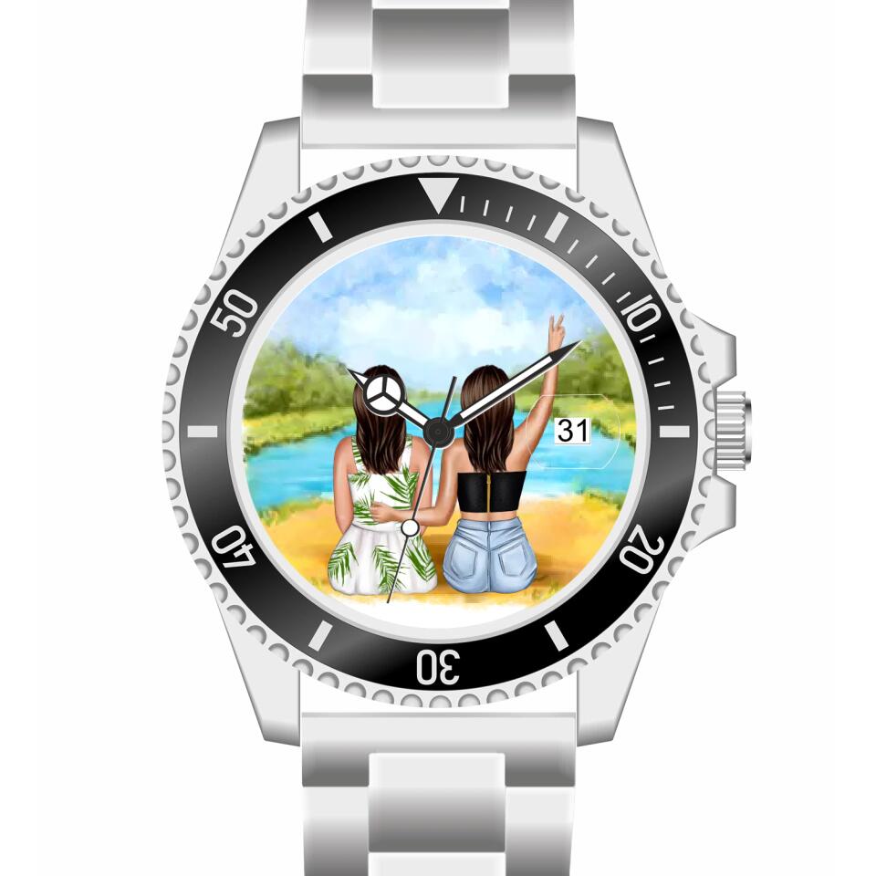 Beste Freundinnen (2 Personen) | Personalisierte Armbanduhr (Unterschiedliche Uhr-Modelle wählbar!)