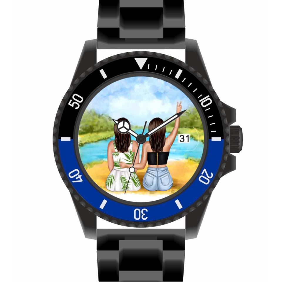 Beste Freundinnen (2 Personen) | Personalisierte Armbanduhr (Unterschiedliche Uhr-Modelle wählbar!)