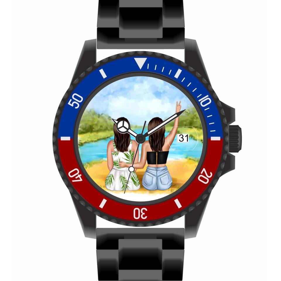 Beste Freundinnen (2 Personen) | Personalisierte Armbanduhr (Unterschiedliche Uhr-Modelle wählbar!)