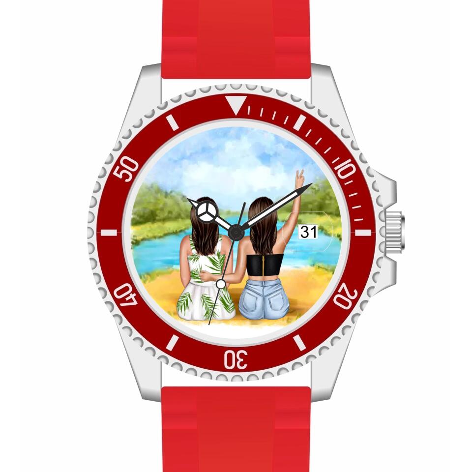 Beste Freundinnen (2 Personen) | Personalisierte Armbanduhr (Unterschiedliche Uhr-Modelle wählbar!)