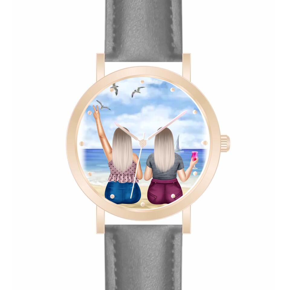 Curvy Friends (2 Personen) | Personalisierte Armbanduhr (Unterschiedliche Uhr-Modelle wählbar!)