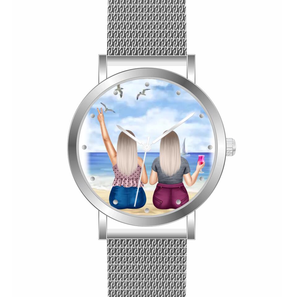 Curvy Friends (2 Personen) | Personalisierte Armbanduhr (Unterschiedliche Uhr-Modelle wählbar!)