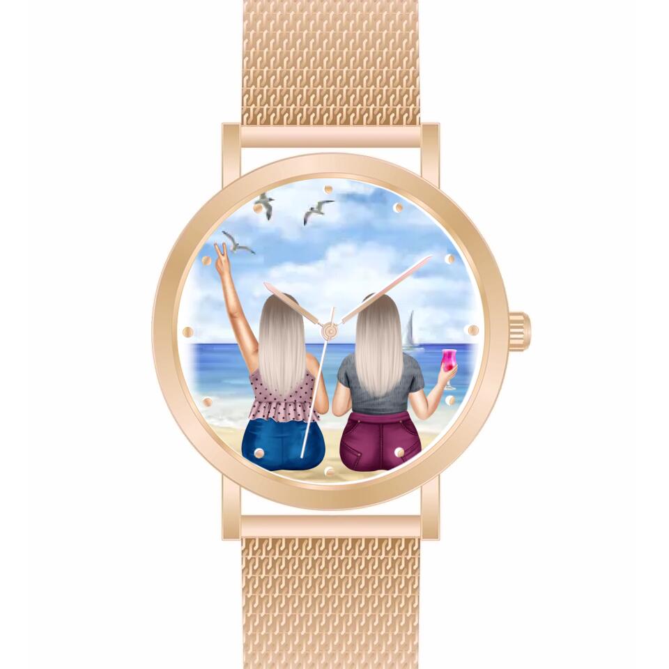 Curvy Friends (2 Personen) | Personalisierte Armbanduhr (Unterschiedliche Uhr-Modelle wählbar!)