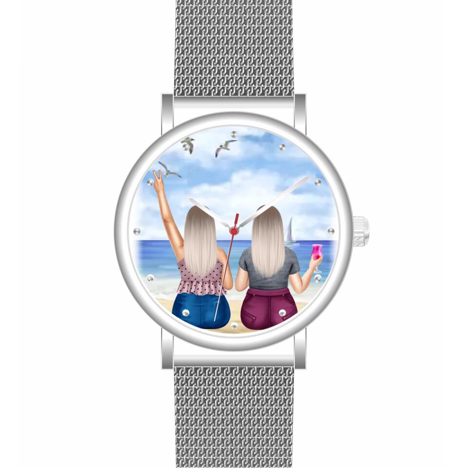 Curvy Friends (2 Personen) | Personalisierte Armbanduhr (Unterschiedliche Uhr-Modelle wählbar!)