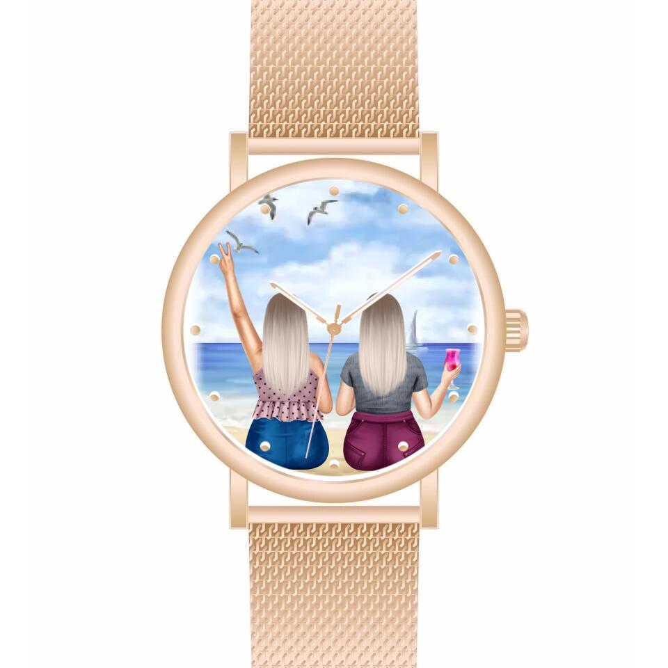 Curvy Friends (2 Personen) | Personalisierte Armbanduhr (Unterschiedliche Uhr-Modelle wählbar!)