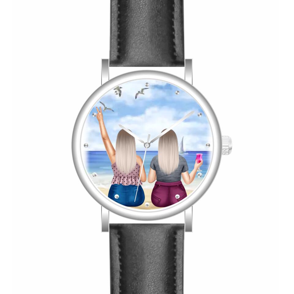 Curvy Friends (2 Personen) | Personalisierte Armbanduhr (Unterschiedliche Uhr-Modelle wählbar!)
