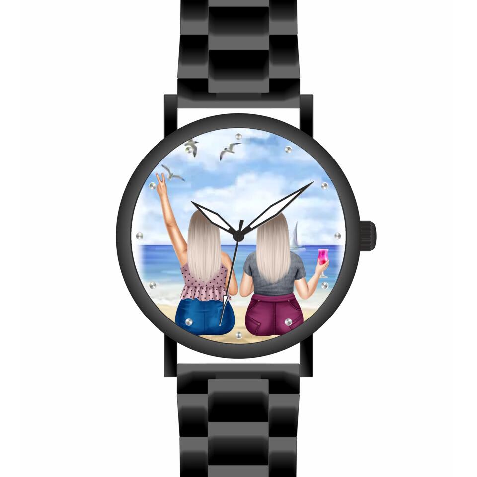 Curvy Friends (2 Personen) | Personalisierte Armbanduhr (Unterschiedliche Uhr-Modelle wählbar!)