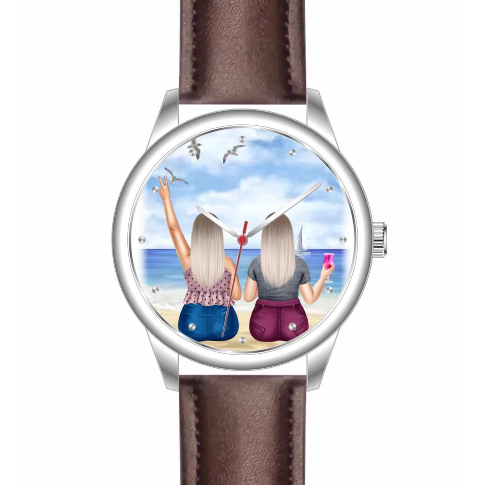 Curvy Friends (2 Personen) | Personalisierte Armbanduhr (Unterschiedliche Uhr-Modelle wählbar!)