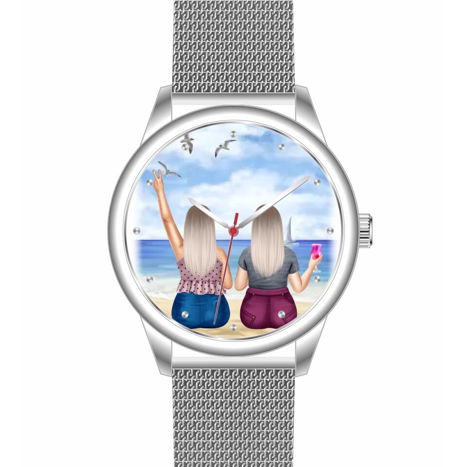 Curvy Friends (2 Personen) | Personalisierte Armbanduhr (Unterschiedliche Uhr-Modelle wählbar!)
