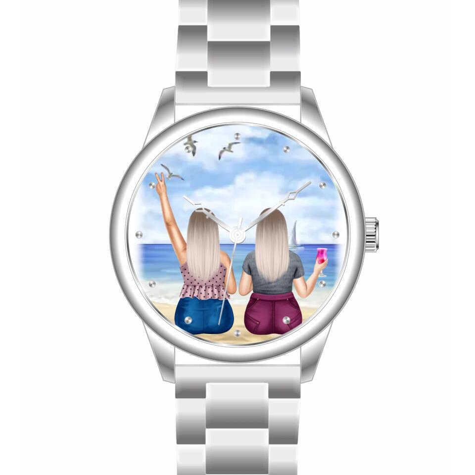 Curvy Friends (2 Personen) | Personalisierte Armbanduhr (Unterschiedliche Uhr-Modelle wählbar!)