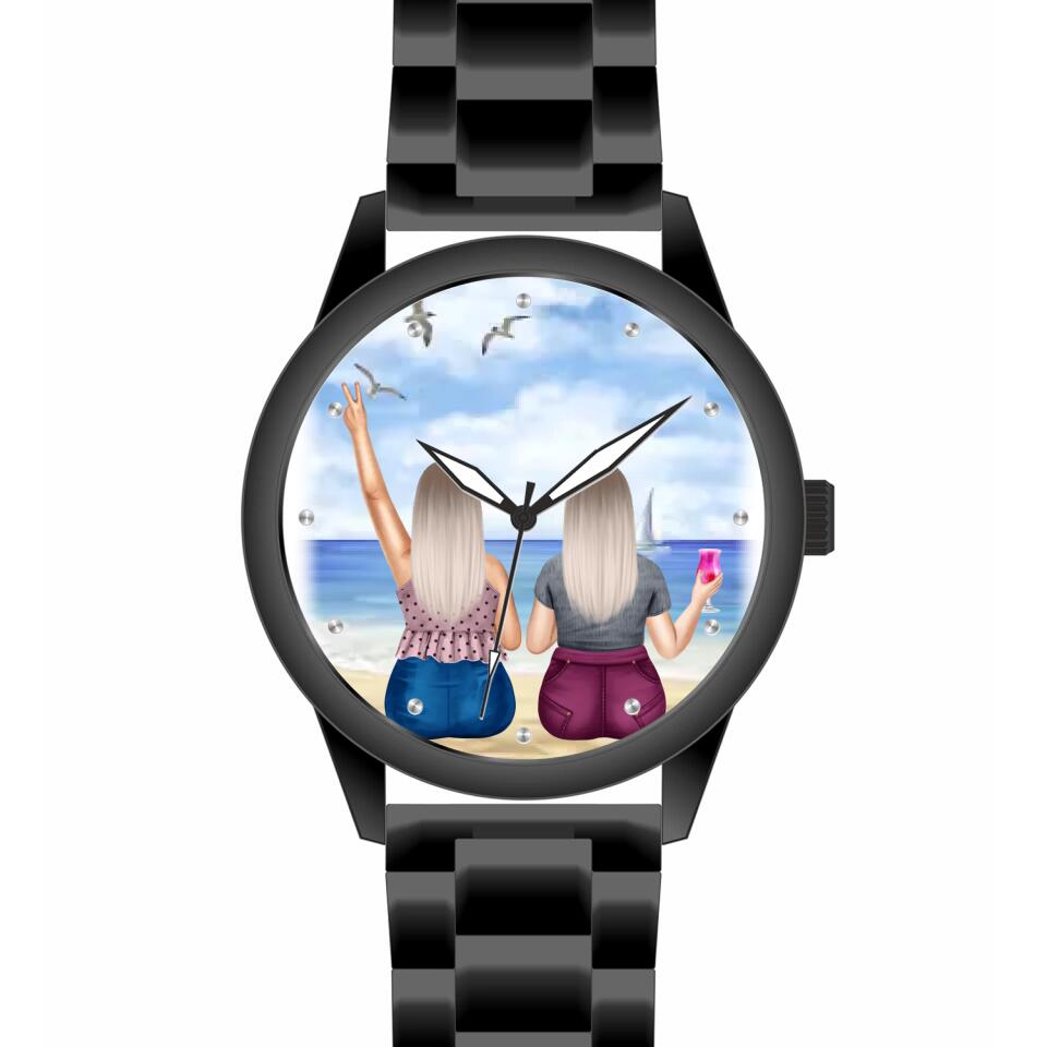 Curvy Friends (2 Personen) | Personalisierte Armbanduhr (Unterschiedliche Uhr-Modelle wählbar!)