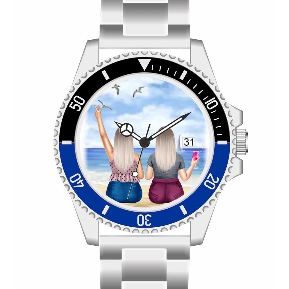 Curvy Friends (2 Personen) | Personalisierte Armbanduhr (Unterschiedliche Uhr-Modelle wählbar!)